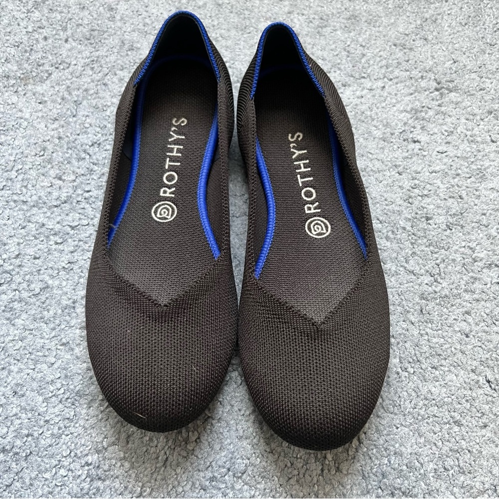 Rothy’s flat black size 9 EUC